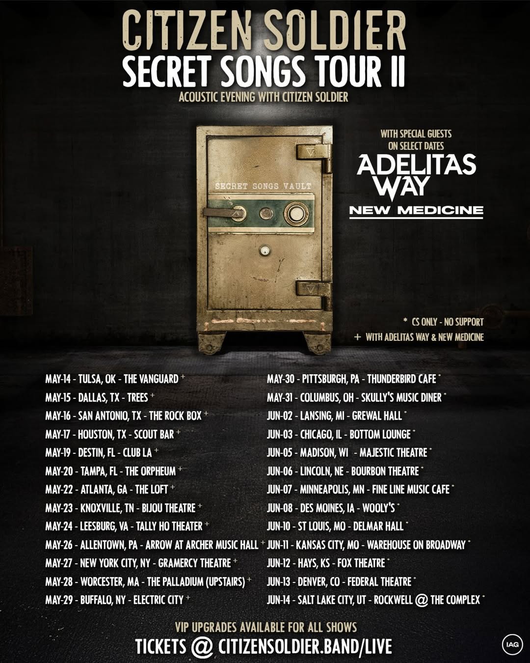 Adelitas Way Secret Songs Tour II Tour Poster 2026